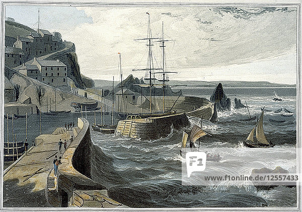 Mevagissey  Cornwall  1825. Künstler: William Daniell