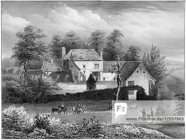 Das Château dHougoumont  Belgien  19. Jahrhundert.Künstler: Loux