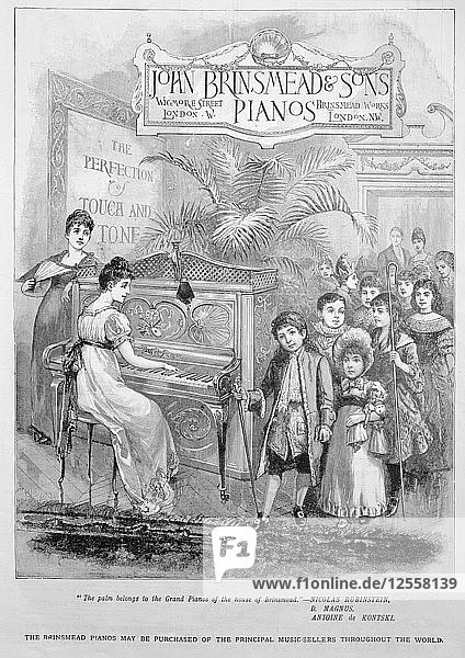 Werbung für Brinsmead-Klaviere  1899 Künstler: Unbekannt