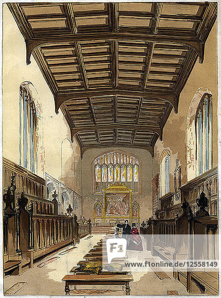 Innenraum der Kapelle des St Johns College  Cambridge  Cambridgeshire. Künstler: Unbekannt