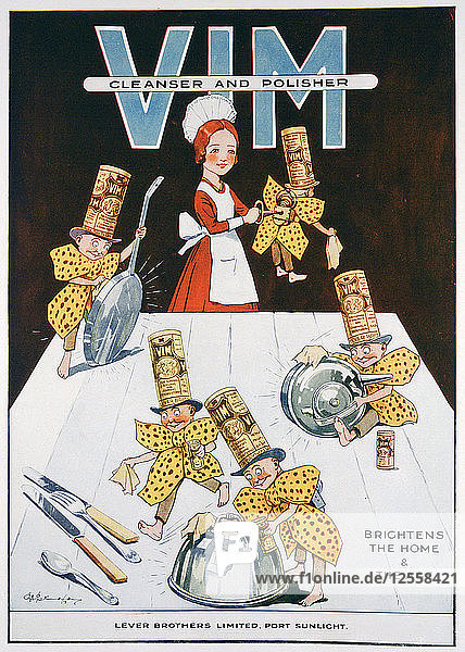 Werbung für Vim Reinigungs- und Poliermittel  1919. Künstler: Unbekannt