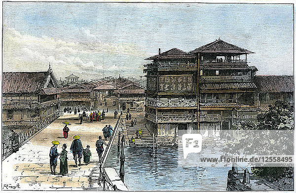 Yebisu Bashi  Osaka  Japan  1891. Künstler: A. Forsyth