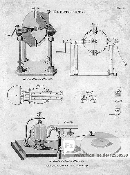 Elektrostatische Maschinen  1819. Künstler: Unbekannt