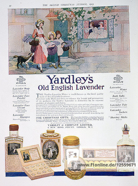 Werbung für das Sortiment von Yardleys Old English Lavender  1923. Künstler: Unbekannt