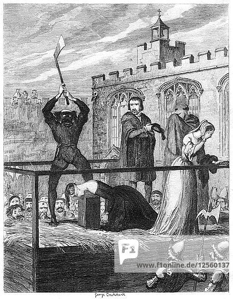 Die Hinrichtung von Lady Jane Grey  1554 (1840). Künstler: George Cruikshank