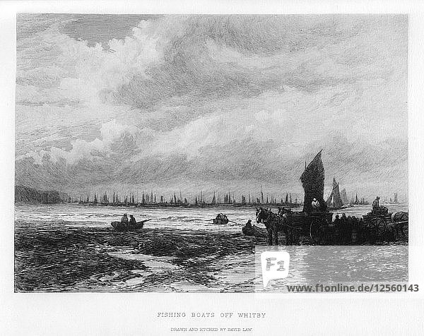 Fischerboote vor Whitby  North Yorkshire  19. Jahrhundert: David Law