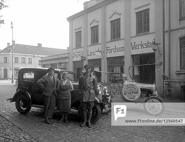 Carl Ph Nilssons Ford  Lincoln und Fordson Autohaus  Landskrona  Schweden  1930. Künstler: Unbekannt