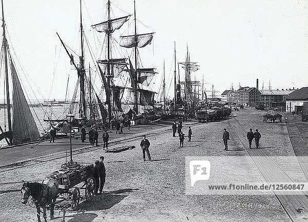 Der Hafen  Landskrona  Schweden  um 1900. Künstler: Unbekannt