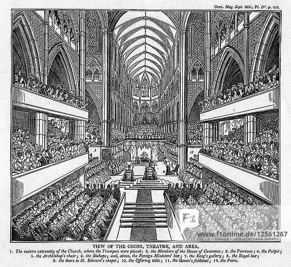 Coronation of King William IV and Queen Adelaide  Westminster Abbey  London  1831. Artist: Unknown