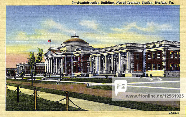 Verwaltungsgebäude  Naval Training Station  Norfolk  Virginia  USA  1940. Künstler: Unbekannt