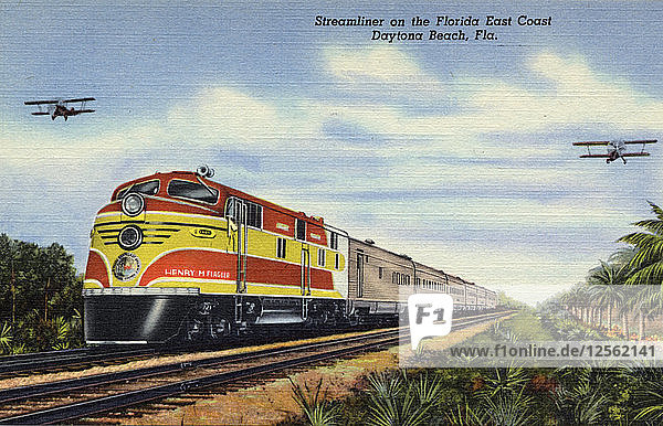 FEC Railway Stromlinienzug Henry M Flagler  Florida  1940. Künstler: Unbekannt