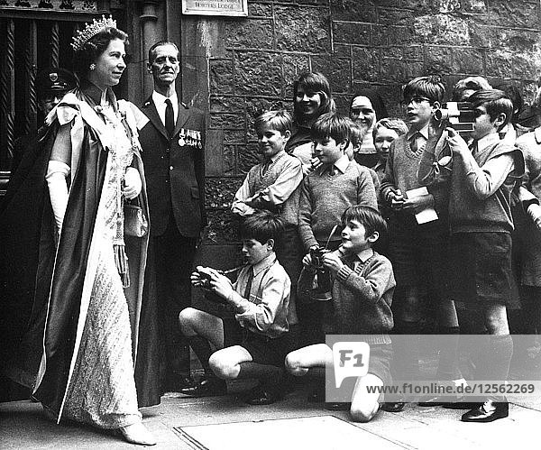 The Queen photographed by the Choir School of Westminster Abbey London 1972. Artist: Unknown