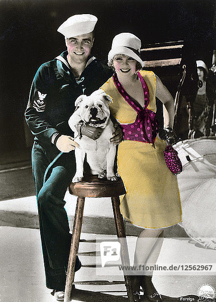 James Hall (1900-1940) und Clara Bow (1905-1965)  amerikanische Schauspieler  20. Jahrhundert. Künstler: Unbekannt