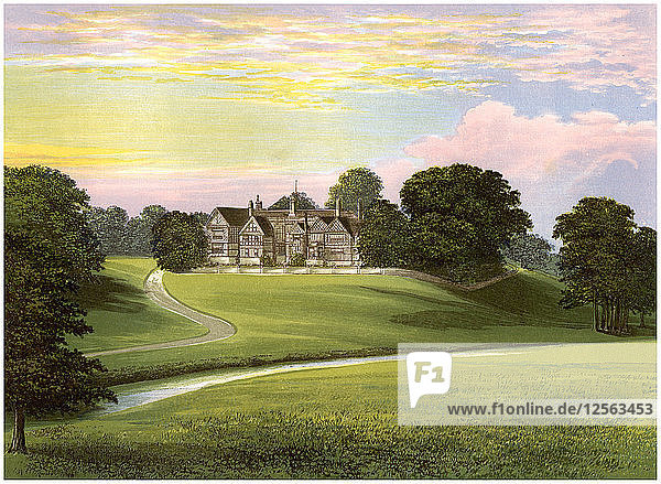 Bramall Hall  Cheshire  Sitz der Familie Davenport  um 1880. Künstler: Unbekannt