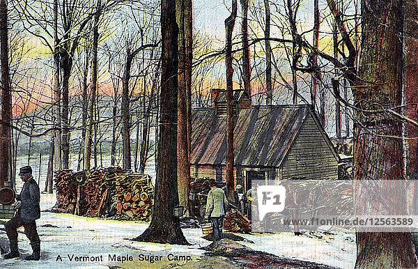 Ein Lager für Ahornzucker in Vermont  USA  Anfang des 20. Künstler: Unbekannt