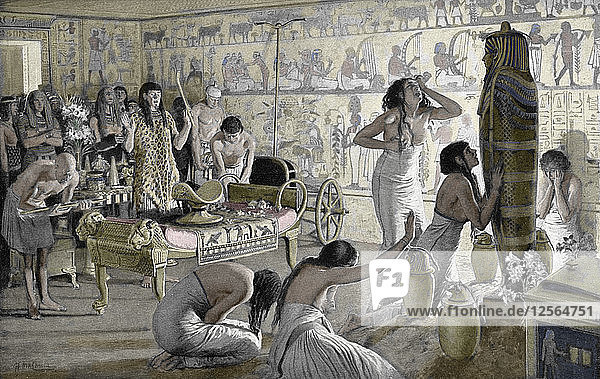 Trauerszene im Grabtempel des Tutanchamun  Ägypten  1325 v. Chr. (1933-1934). Künstler: Unbekannt