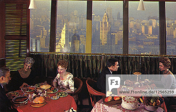 Top of the Rock restaurant  Prudential Building  Chicago  Illinois  USA  1960. Artist: Unknown