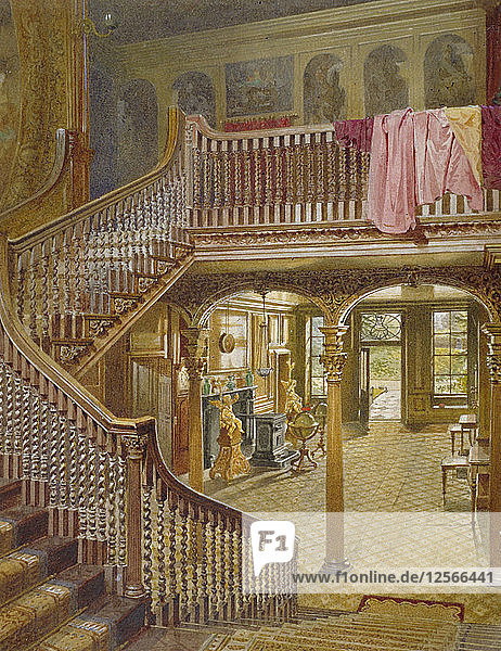 Treppe im Wandsworth Manor House  St Johns Hill  Wandsworth  London  1887. Künstler: John Crowther