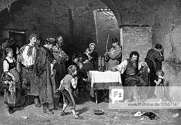 Die letzten Tage eines verurteilten Gefangenen  1870 (1900).Künstler: Jonnard