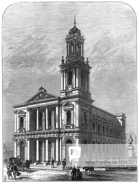 The City Temple  Holborn Viaduct  London  1875. Artist: Unknown