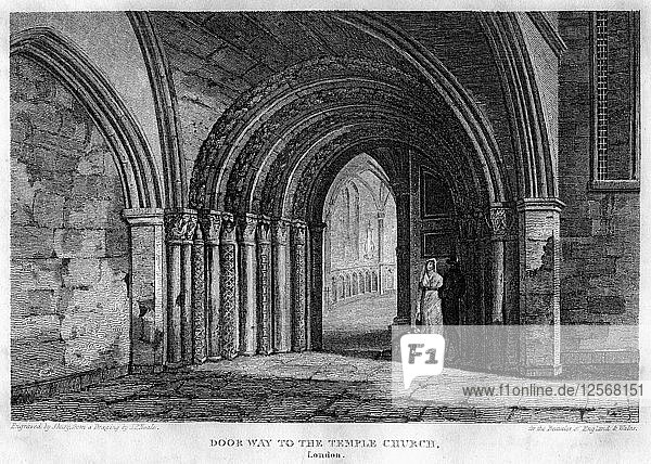 Tür zur Temple Church  London  1815  Künstler: J Shury