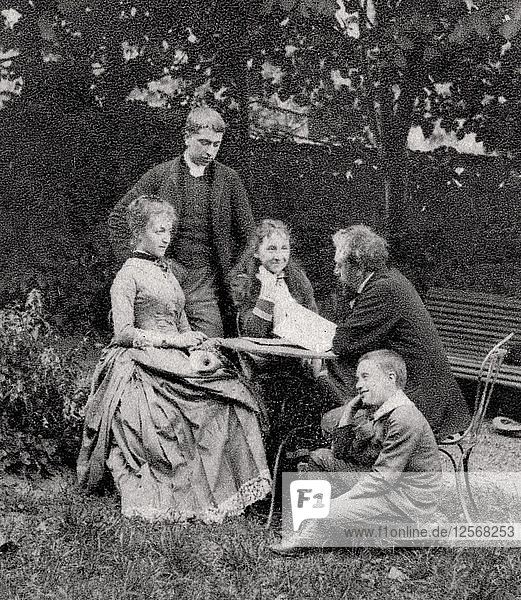 Gustave Eiffel  französischer Ingenieur  mit seiner Familie  1882. Künstler: Unbekannt