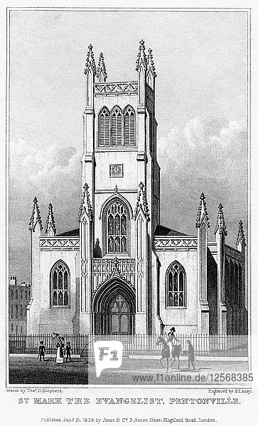 Church of St Mark the Evangelist  Pentonville  Islington  London  1828.Artist: S Lacey