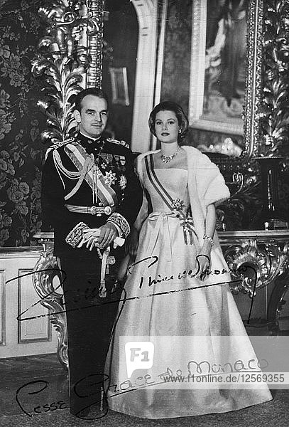 Fürst Rainier III. und Fürstin Grace von Monaco  20. Jahrhundert. Künstler: Unbekannt