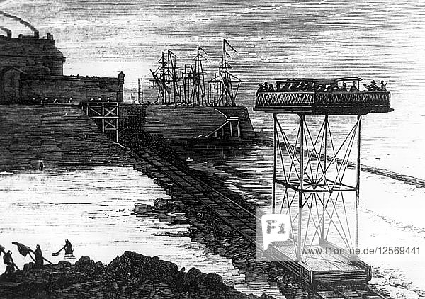 Rollende Brücke  St. Malo  Bretagne  Frankreich  1874. Künstler: Unbekannt