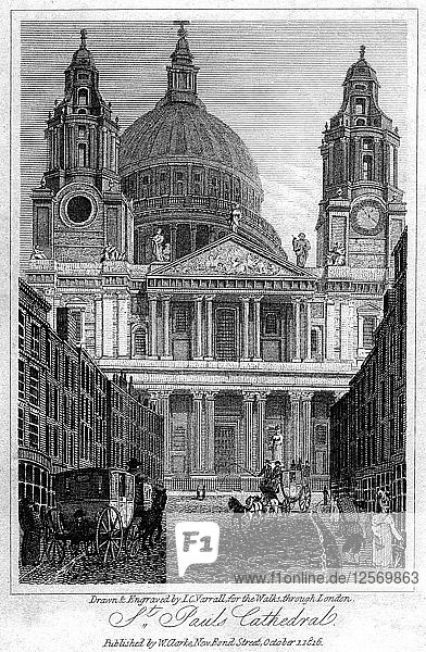 St Pauls Cathedral  London  1816.Artist: JC Varrall