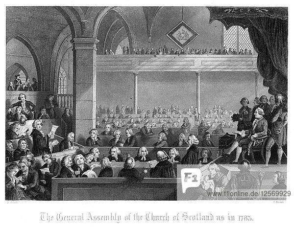 The General Assembly of the Church of Scotland as in 1783.Artist: T Brown