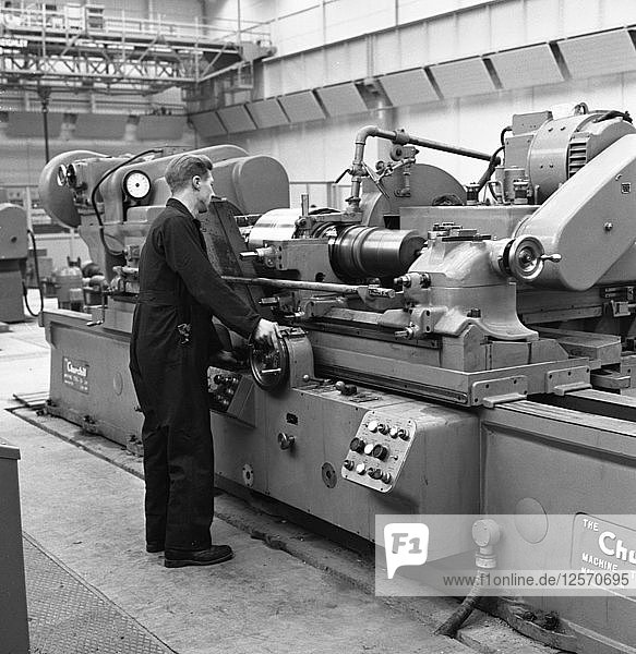 Churchill lathe in use  Park Gate Iron & Steel Co  Rotherham  South Yorkshire  1964. Artist: Michael Walters