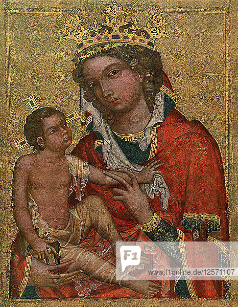 Madonna von Veveri  um 1350 (1955)  Künstler: Meister des Altars von Vyssi Brod