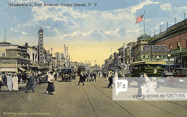 Hendersons  Surf Avenue  Coney Island  New York City  New York  USA  1916. Künstler: Unbekannt