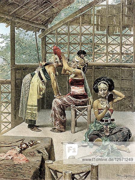 Die javanischen Tänzerinnen  Weltausstellung  Paris  1889. Künstler: Unbekannt