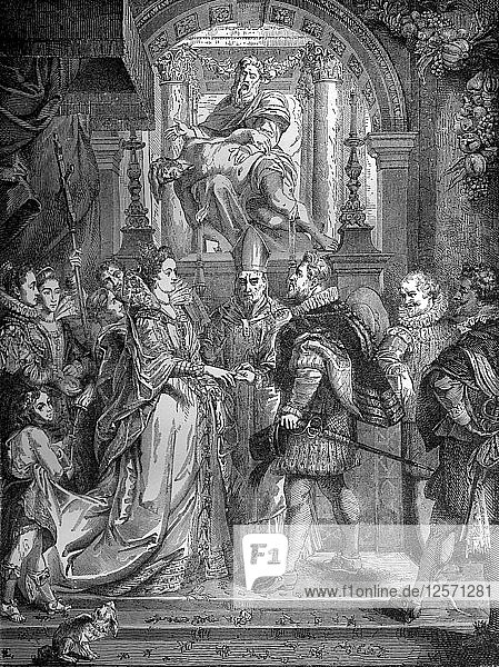 Heirat von Heinrich IV. von Frankreich und Marie de Medici  17. Dezember 1600 (1882-1884). Künstler: C. Aplante