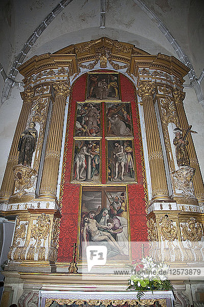Ein Seitenaltar mit flämischen Gemälden  Kirche Sao Francisco  Evora  Portugal  2009. Künstler: Samuel Magal