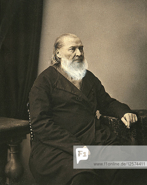 Sergej Aksakow  russischer Schriftsteller  1850er Jahre. Künstler: Karl August Bergner