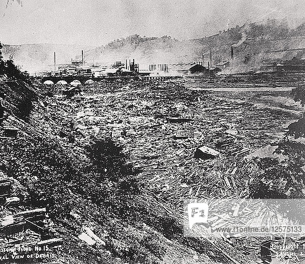 Die Flutkatastrophe von Johnstown  Pennsylvania  USA  31. Mai 1889. Künstler: Unbekannt