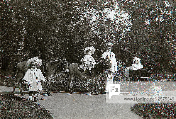 Grand Duchesses Olga Tatiana and Maria of Russia Tsarskoye Selo Russia c1899-c1900. Artist: K von Hahn