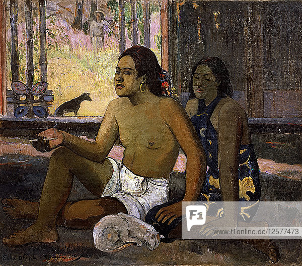 Eiaha Ohipa (Nicht arbeiten. Tahitianer in einem Raum)  1896. Künstler: Paul Gauguin