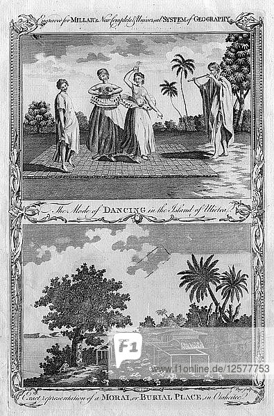 Zwei Szenen von den Pazifischen Inseln  um 1780(?). Künstler: Seite