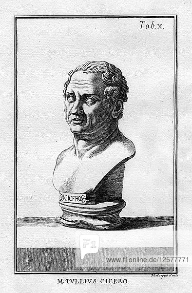 Marcus Tullius Cicero  Roman scholar  writer and statesman of the 1st century BC. Artist: Unknown