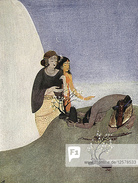 Kirat-Arjuna  1913. Künstler: Nandalal Bose