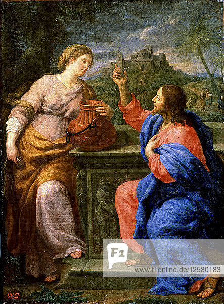 Christus und die samaritanische Frau am Jakobsbrunnen. ca. 17. Künstler: Carlo Maratta