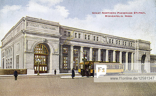 Great Northern Depot  Minneapolis  Minnesota  USA  um 1913. Künstler: Unbekannt