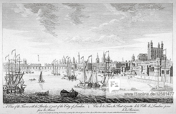 Tower von London  1753. Künstler: Johann Sebastian Müller
