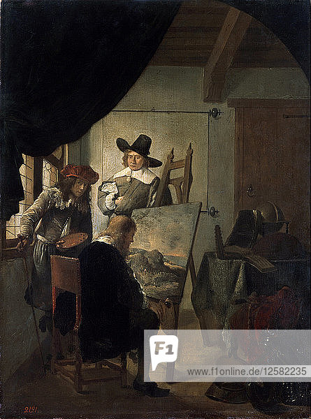 Besuch in einem Künstleratelier  1659. Künstler: Job Adriaensz Berckheyde