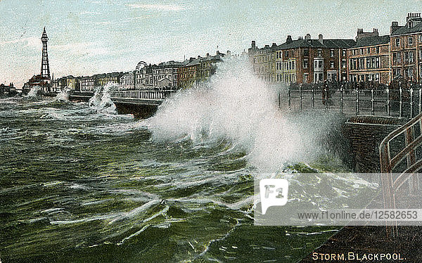 Sturm  Blackpool  Lancashire  um 1905. Künstler: Unbekannt
