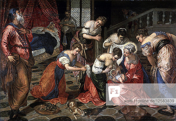 Die Geburt von Johannes dem Täufer  1550. Künstler: Jacopo Tintoretto